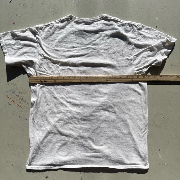 Women's Aaliyah T-Shirt White Face Spell-Out Logo L 90s R&B Graffiti Spray Paint - Picture 6 of 10